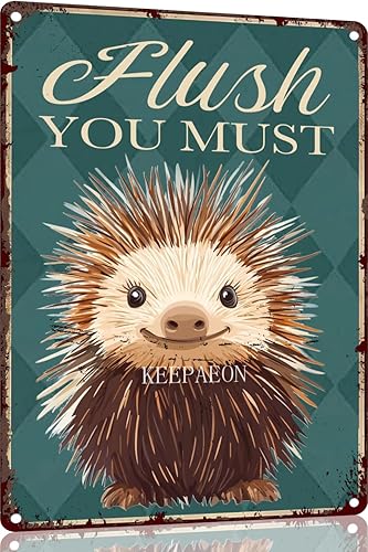 Miniatura 10 de Porcupine 12x8 Inch Metal Sign Your Butt Napkins My Lady Bathroom Decor for Women Bat Wall Decor Funny Guest Bathroom Wall Art Toilet Paper Wall Art