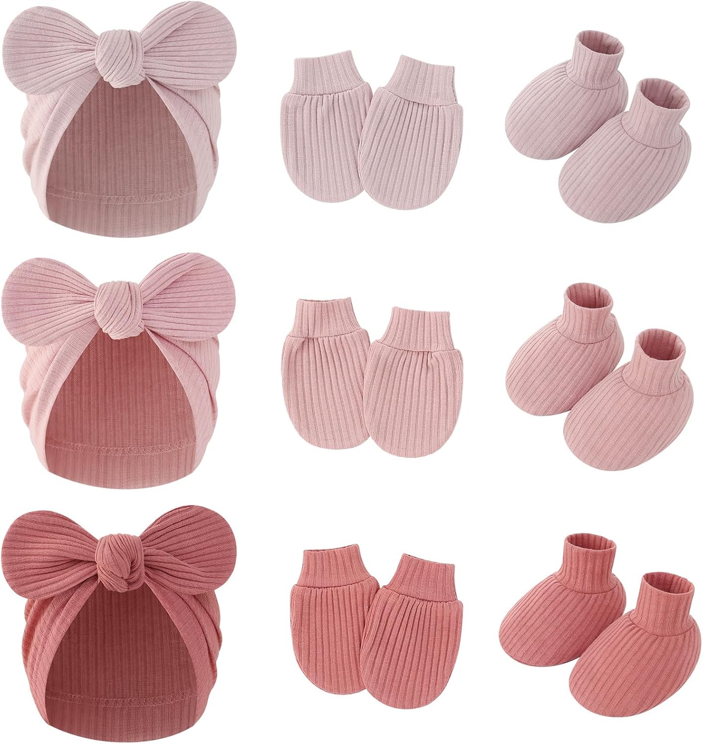 Soft Gloves Footwear Nursery Hat for Boy Girl Mittens Hats Mittens Socks Set Cotton Gloves Toddler Mitts Breathable