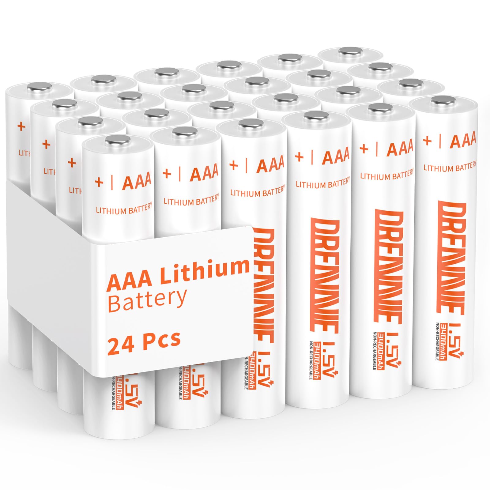 DREAMME AAA Lithium Batteries [Non-Rechargeable] 24 Pack - 1200mAh 1.5V ExtremeTemp Performance, Leak-Proof Design for Smoke Detectors, Toys, Cameras