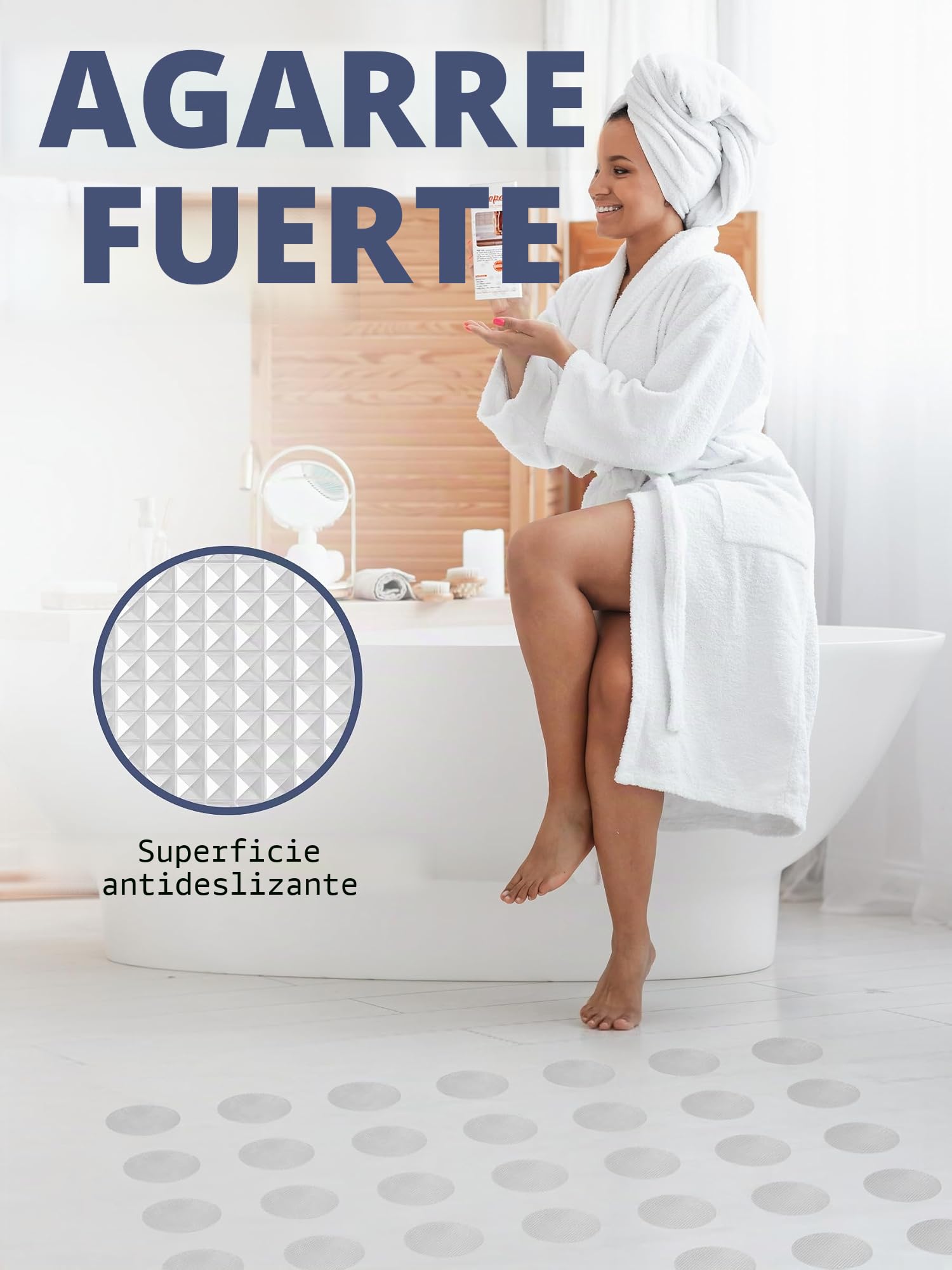 Secopad Pegatinas Antideslizantes para bañera, 24 Piezas de Seguridad bañeras duchas peldaños Adhesivos con raspador (Transparente)