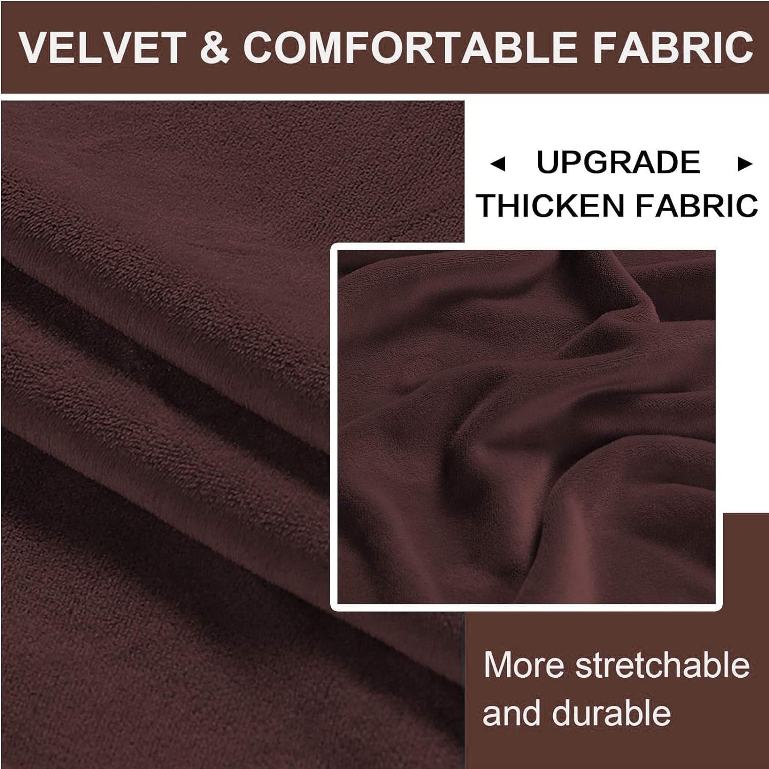 Bar Chair Stool Cover - 4 Pack Velvet Stretch Chair Slipcover Velvet High Stool Cover for Short Dining Chair-Counter Height Side Chairs (G 2PCS)