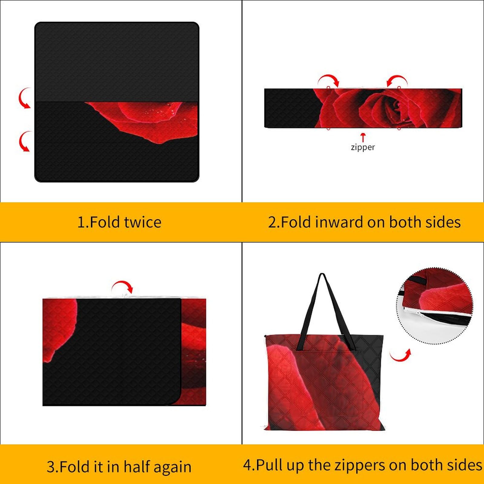 Couverture de pique-nique à motif floral rose avec sangle de transport, tapis de sable pliable et imperméable pour camping, été, plage, tapis de 200 x 200 cm