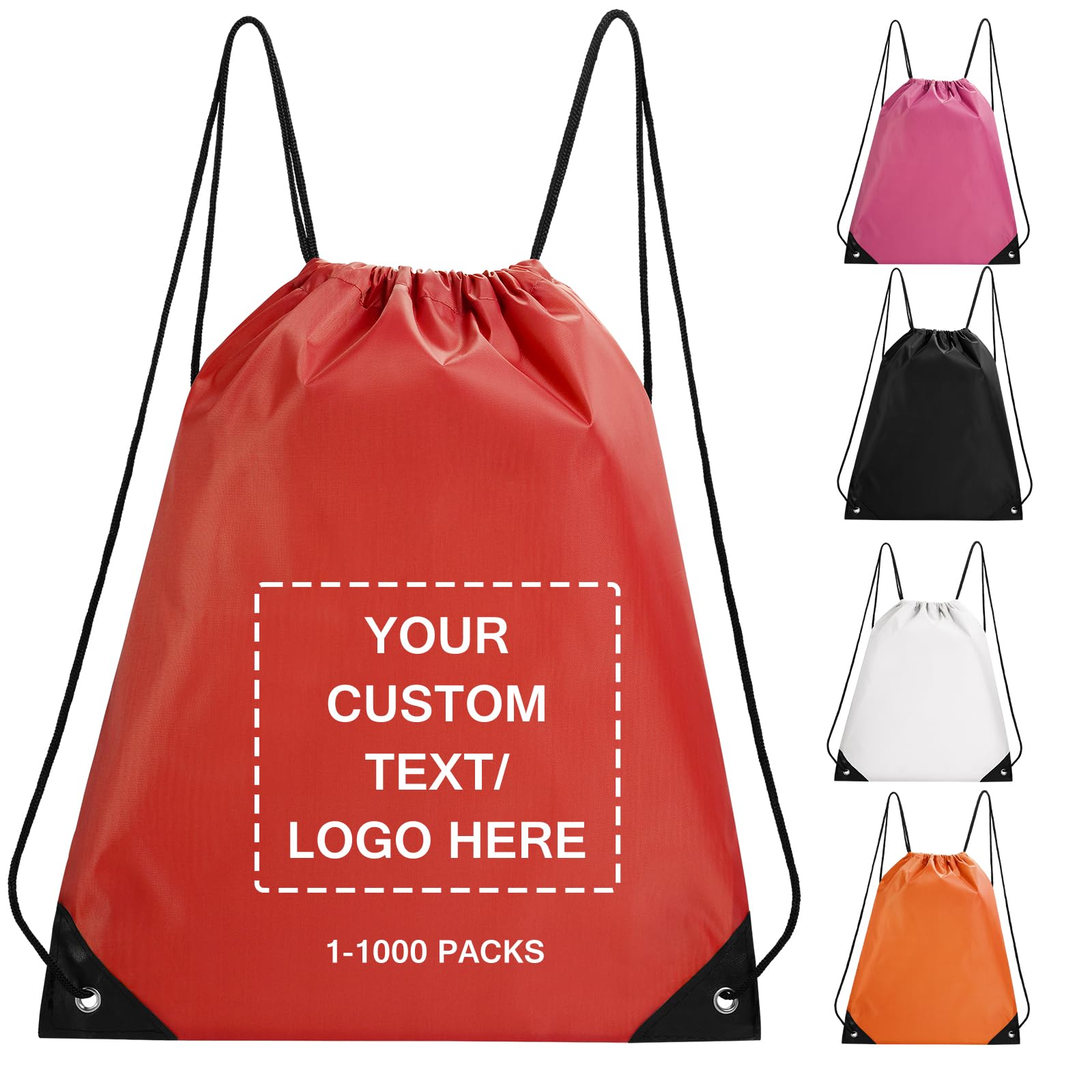 Fyore Custom Drawstring Bags with Logo, Bulk Personalised String Backpacks for Gym, Sports, Events, Travel, Daily Use, Business Activities โ image 1