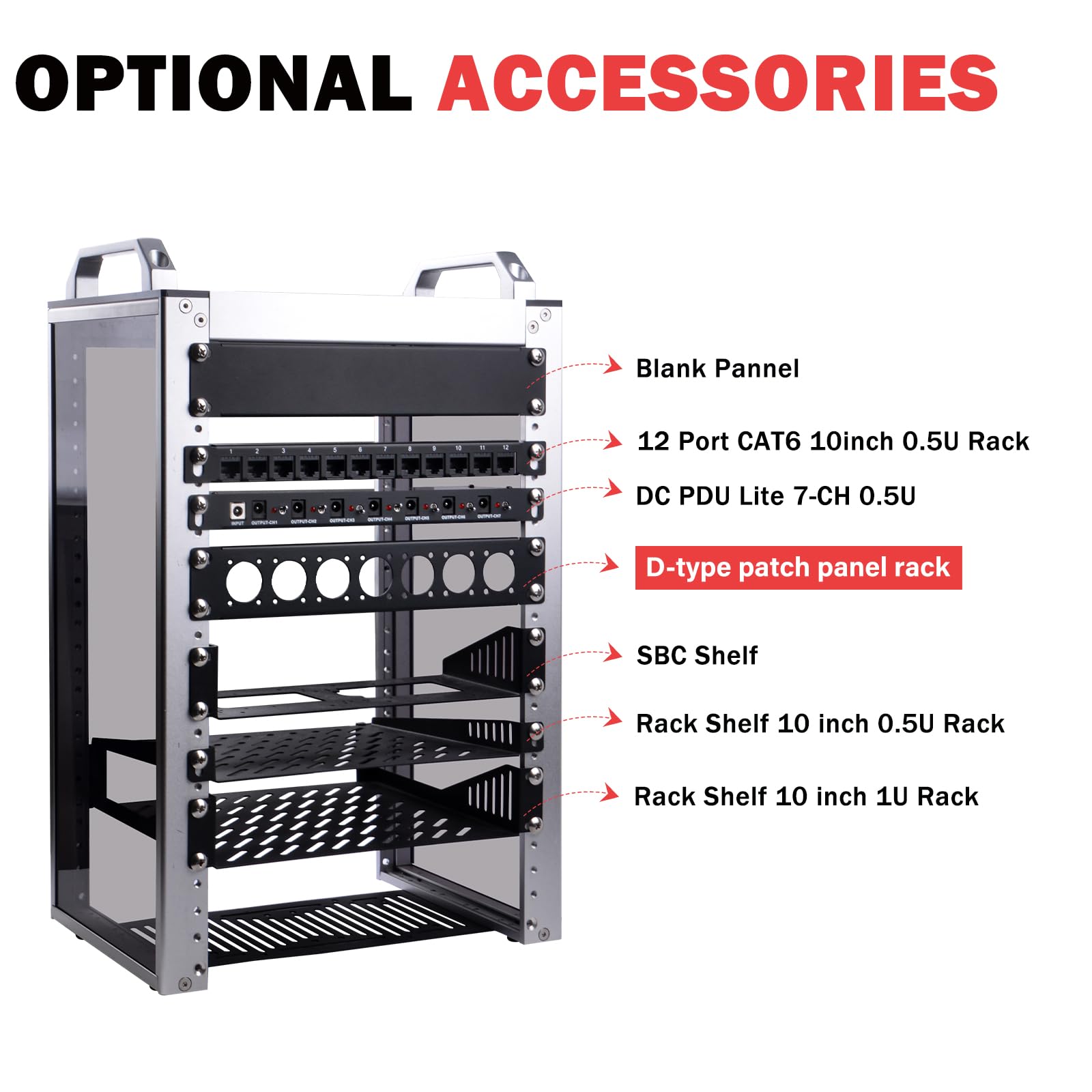 GeeekPi DeskPi RackMate Accessori 10" 1U Patch Panel HDMI AV RJ45 per DeskPi T1/T0/T2 e rack server domestici