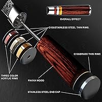 Vista 5 de FANTECK Cuchillo de pan, cuchillo de cocina dentado de 8 pulgadas, VG10 Damascus Pro de acero inoxidable de alto carbono de 67 capas para pan