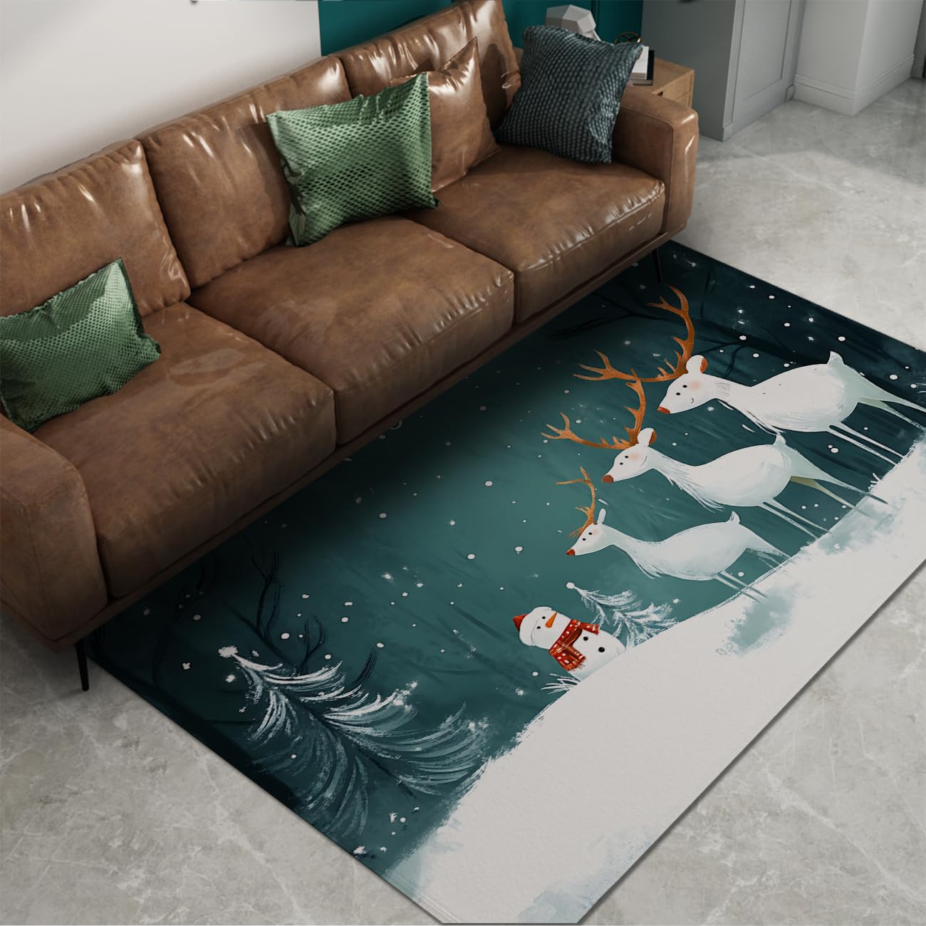 Tapis antidérapants de Noël lavables pour éviter les glissades au salon