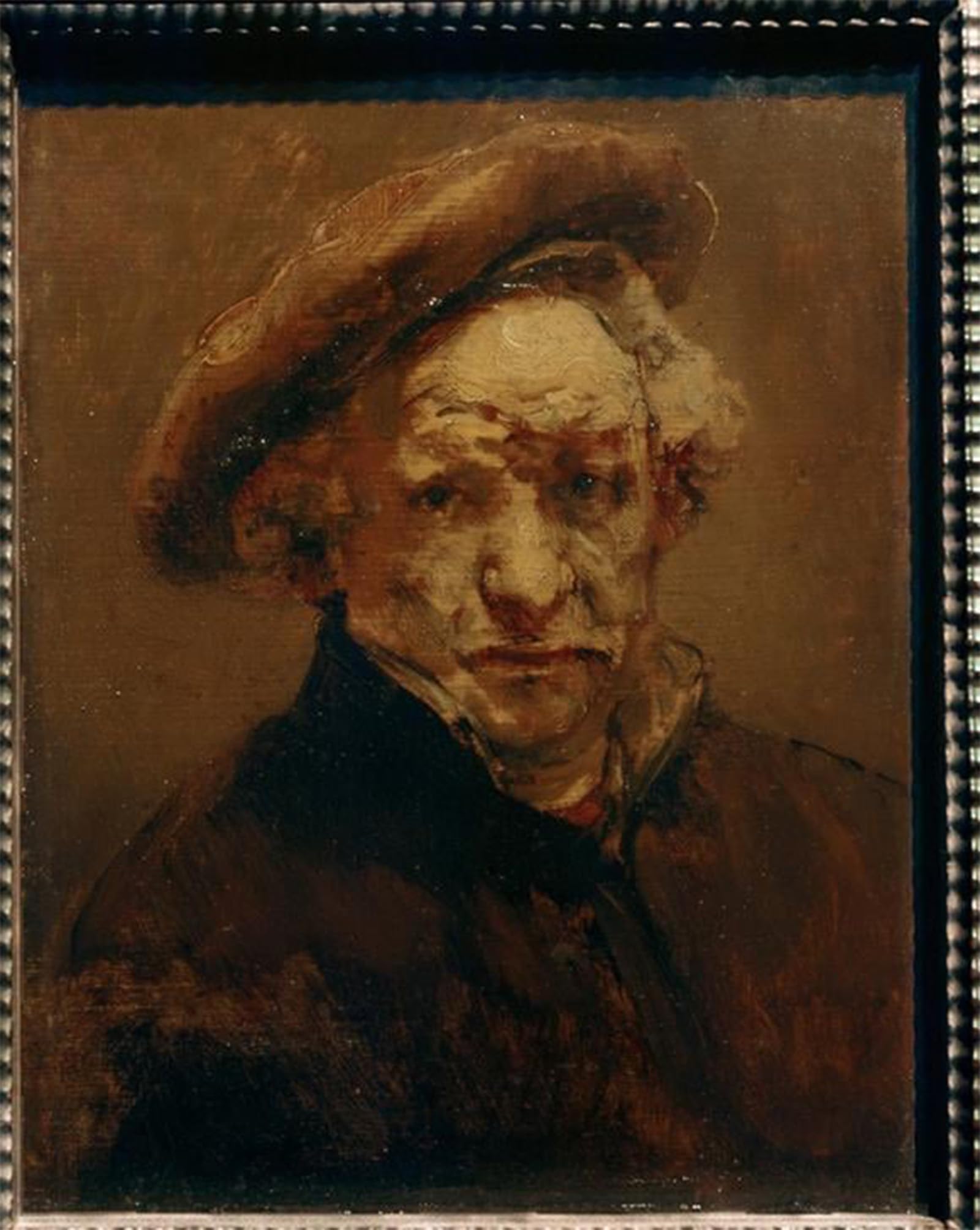 POSTERIIk Famous Animal Posters Vintage Picture Selfportrait with beret by Rembrandt van Rijn Modern Wall Decor for Home Decor 60x90cm