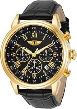 INVICTA クロノグラフ ゴールド ブラック Invicta Grand Diver Automatic Black Dial Two-tone Men's