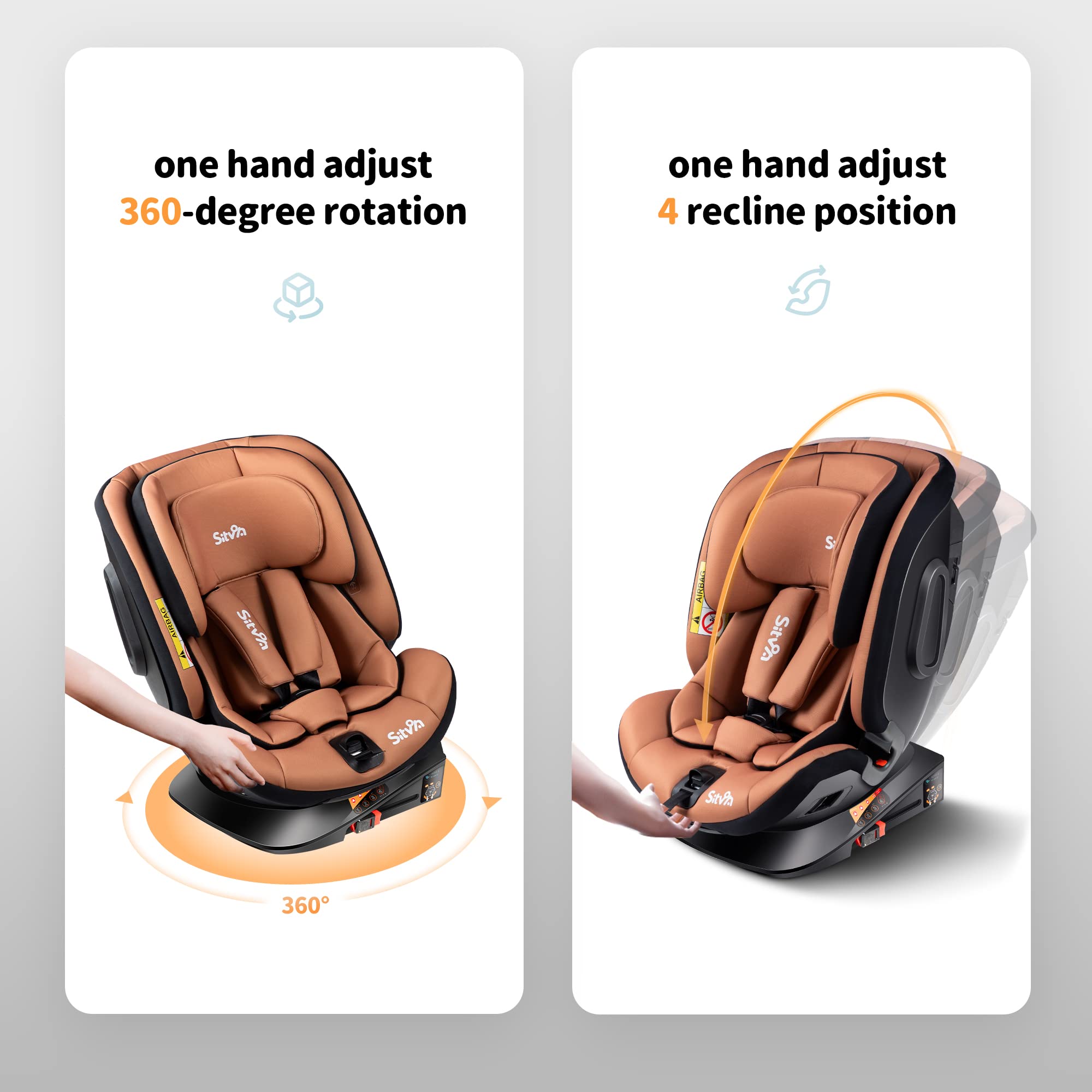 Sitvon AllinOne Baby Car Seat with High Back Booster Adjustable