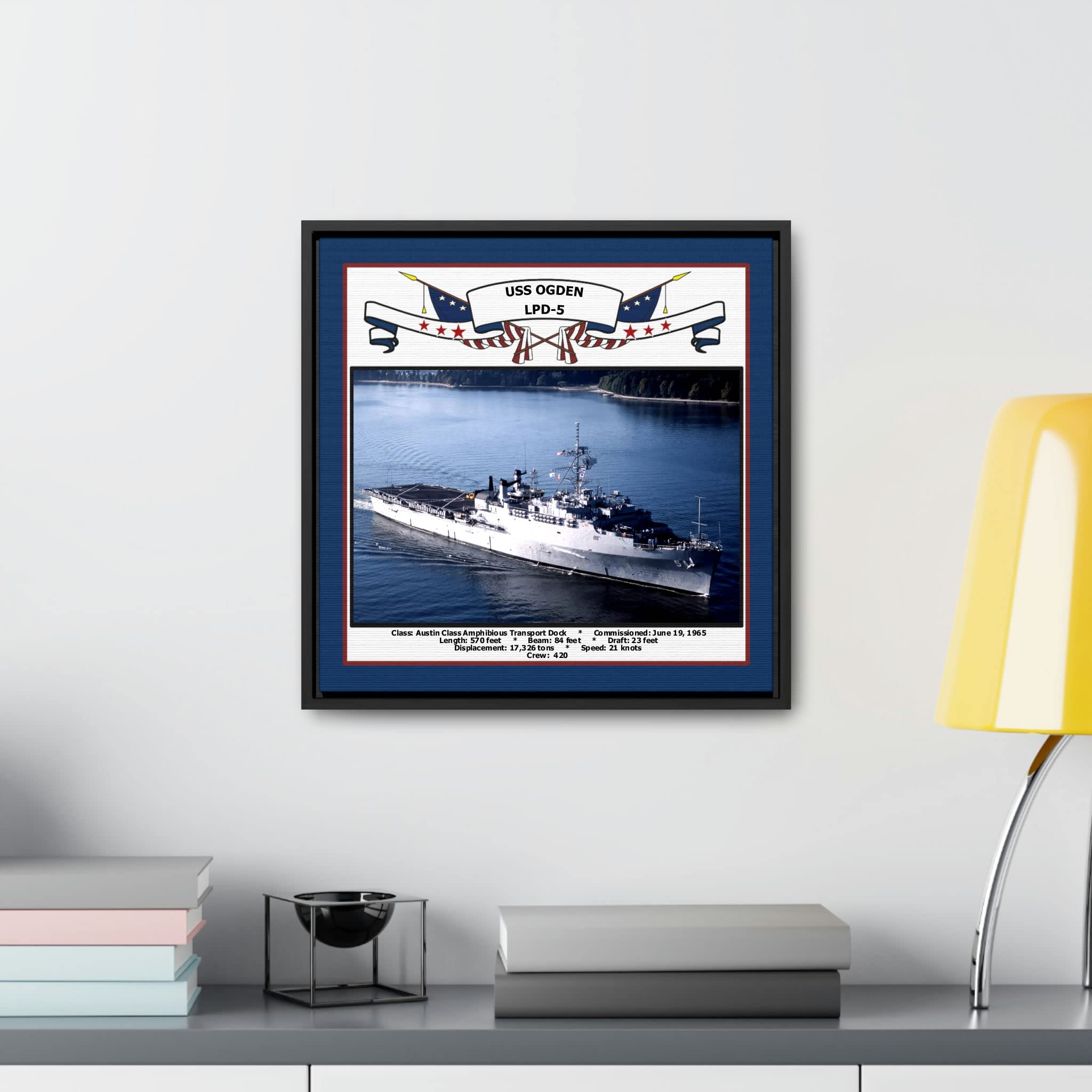Toile Personnalisée USS Oahu ARG 5 - Photo Navire US Navy - Cadeau Vétéran