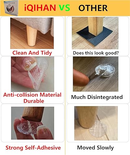 Miniatura 7 de Almohadillas antideslizantes para muebles, 12 piezas transparentes antideslizantes para muebles, almohadillas autoadhesivas antideslizantes para