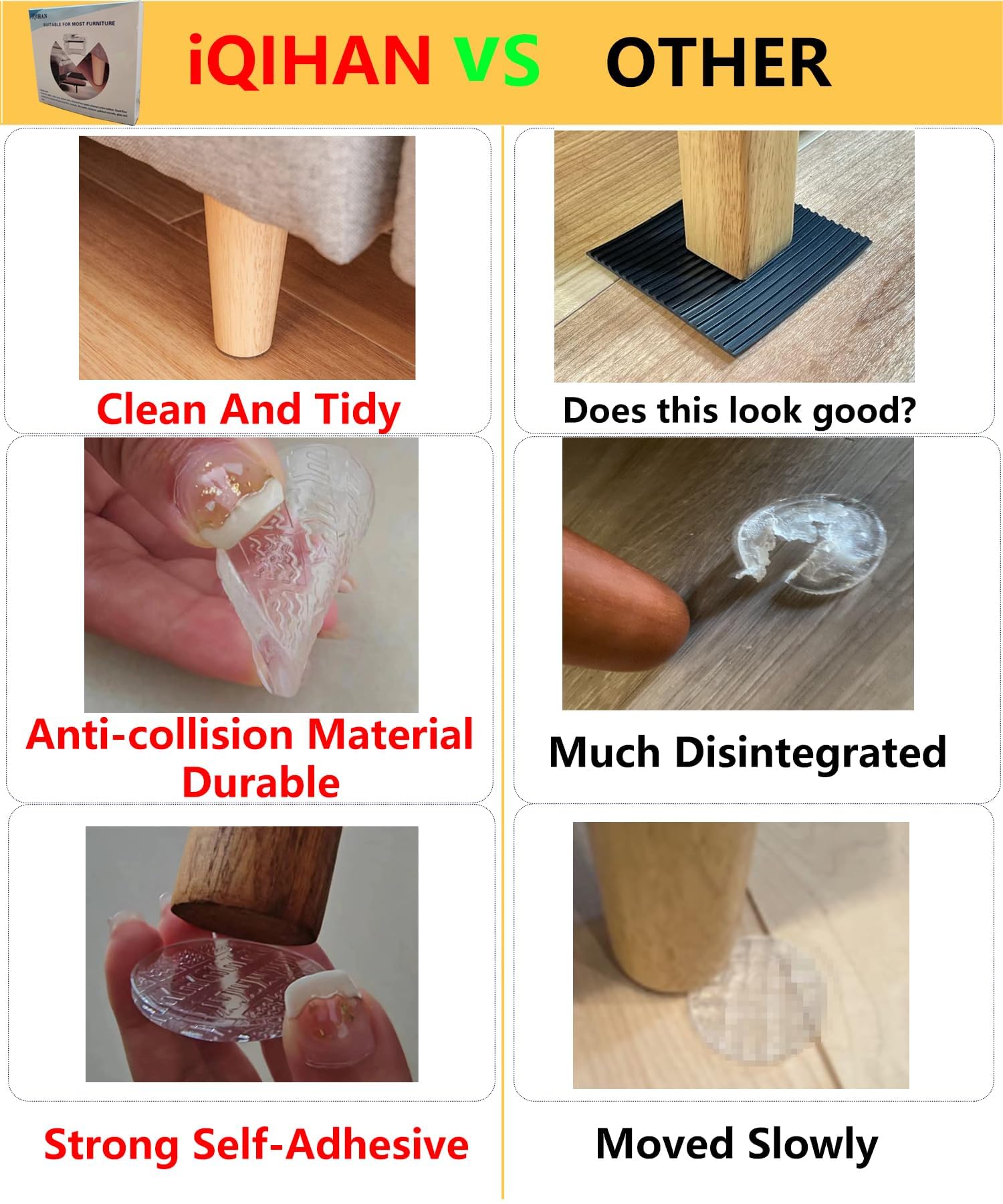 Almohadillas antideslizantes para muebles, 12 piezas transparentes antideslizantes para muebles, almohadillas autoadhesivas para muebles, protectores antideslizantes para suelos de madera dura para