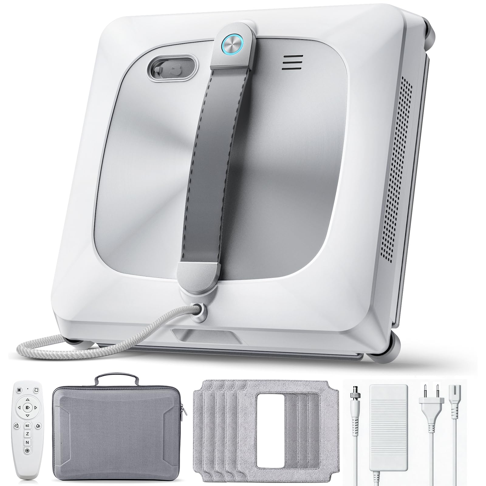 Robot Laveur de Vitre 6e Génération 2026 | Double Rouleau, 4 Brosses d'Angle, 9000Pa, 6 Buses, 110ml, Navigation Intelligente, Fréquence Nettoyage Variable & Protection Antichute,Robot Nettoyeur Vitre