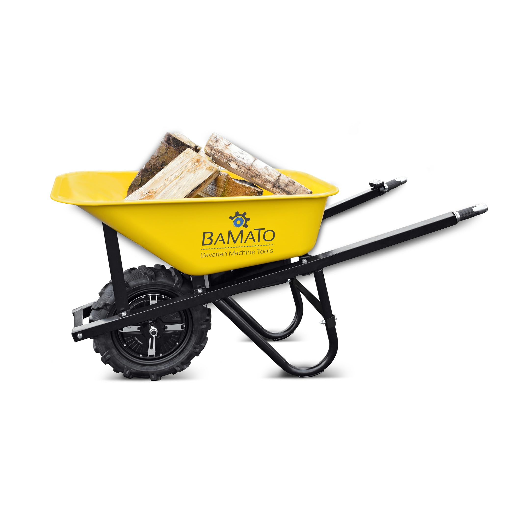 BAMATO elektrische Schubkarre MTR-150 | leistungsstarker 500W Elektromotor | Tragkraft 150 kg | Fassungsvermögen 75 Liter | Schubwagen Elektro