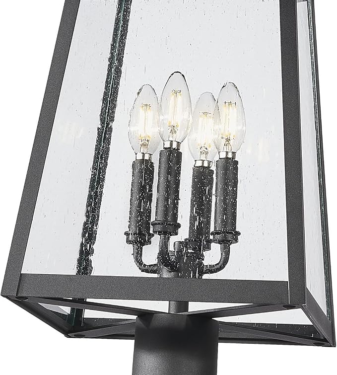Lámpara de Pie de Post Rainer 4 Llantas 119" Negra miniatura 6