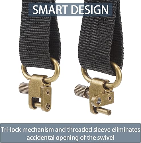 Miniatura 19 de VVAAGG Sling Swivel Mount 1 1.25 1.5 pulgadas dos puntos Sling fijación clips Negro
