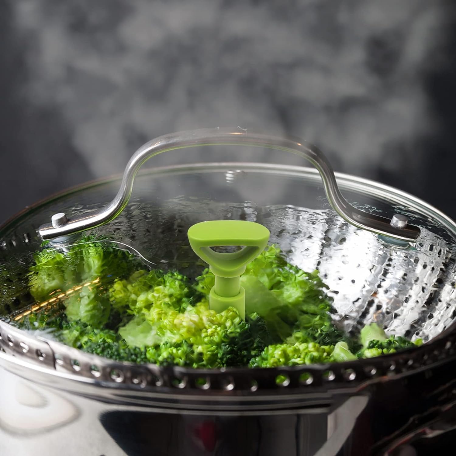 Voarge Edelstahl Dampfgarer Dampfgarer Einsatz für Topf, mit Anti-heiß ausziehbarem Griff und rutschfesten Beinen,faltbar Dampfeinsatz für Veggie Fisch Meeresfrüchte Kochen, Blattform