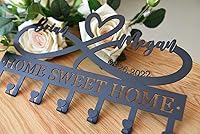 Vista 2 de Personalized Key Holder for Wall, Metal Infinity Heart Key Hooks, Key Hooks for Wall, Coat Rack, Custom Name Key Rack, Key Holder Wall Hanging