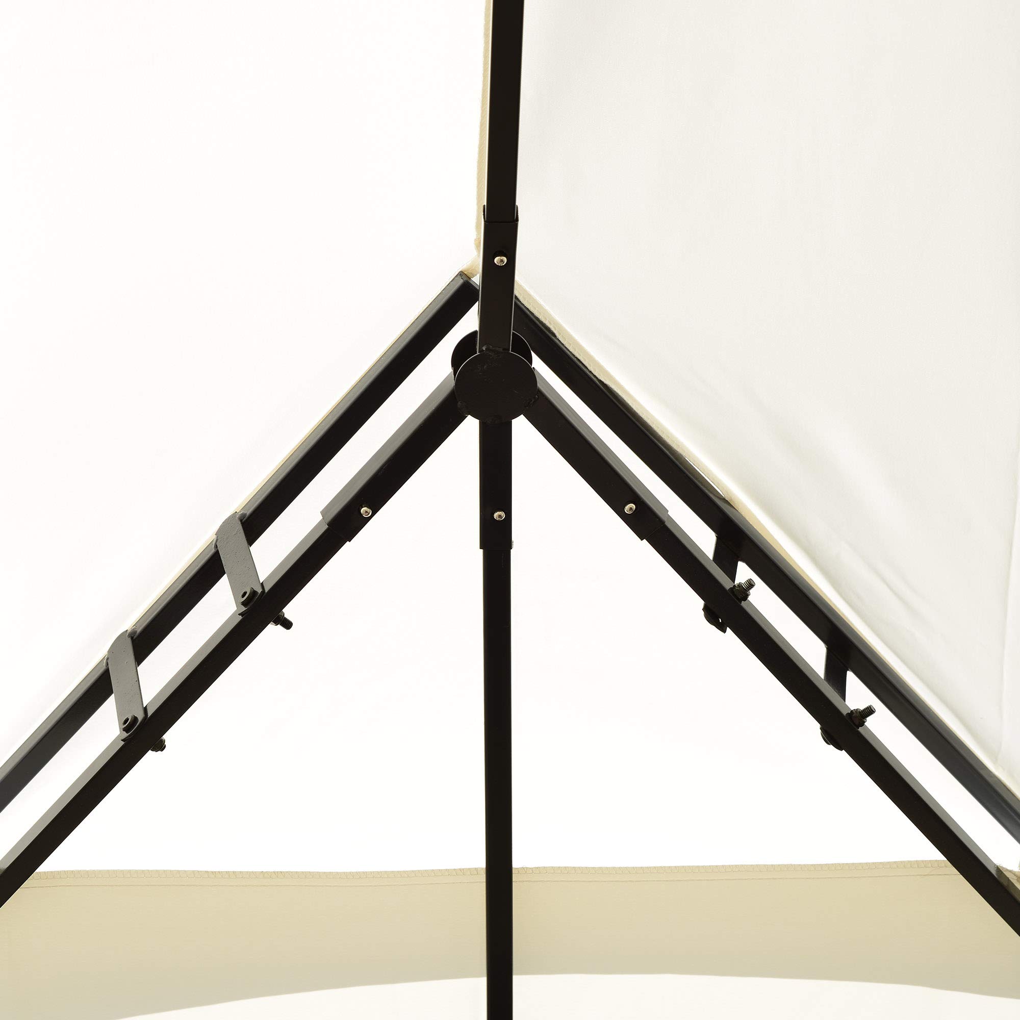 Outsunny Cenador de Jardín 3x4m Pabellón para Exterior con Doble Techo de Ventilación y 4 columnas de acero Estable para Fiestas Eventos Patio Crema