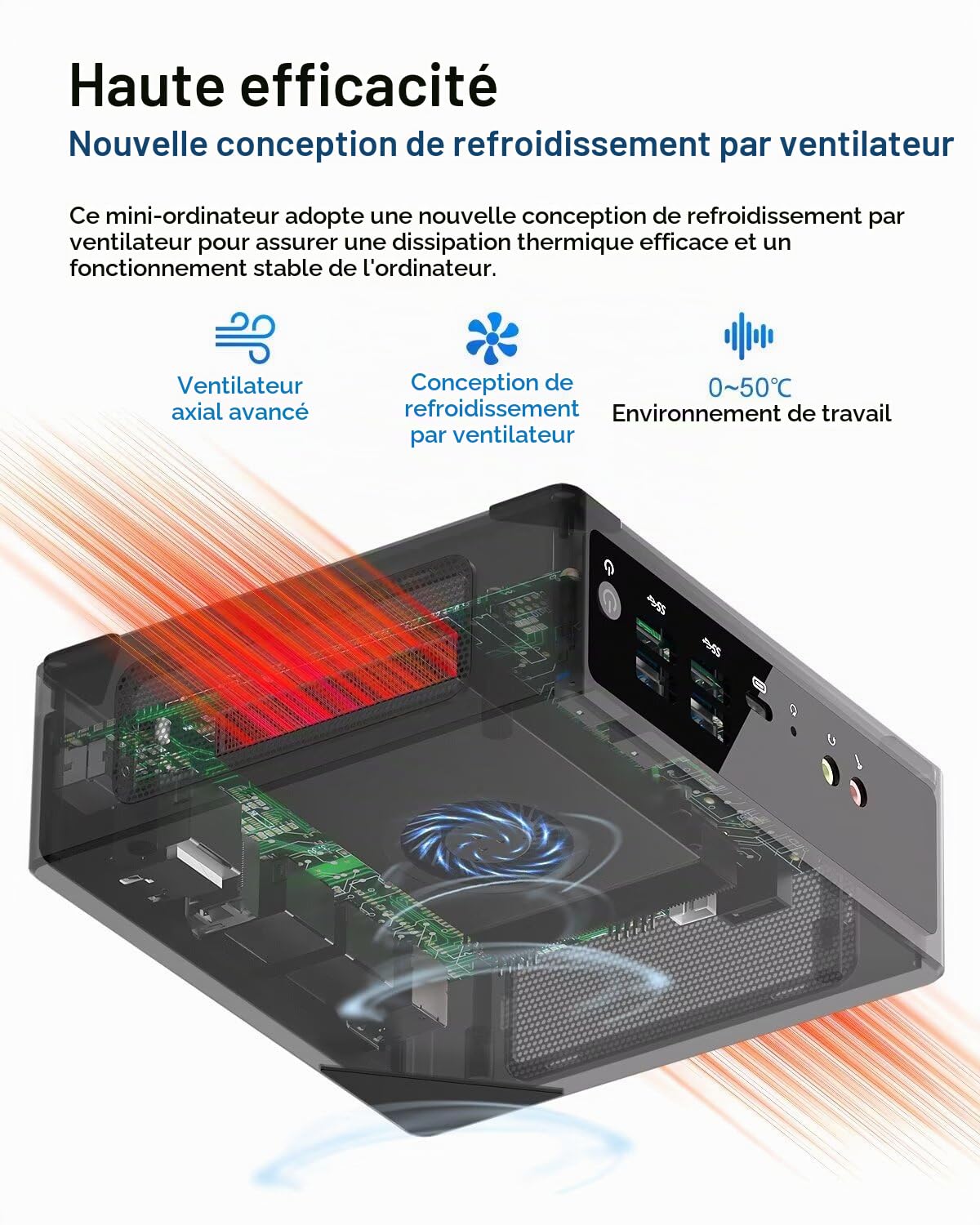 WEIDIAN Mini PC N150 Win 11 Pro (jusqu'à 3,6GHz), Mini Ordinateur de Bureau 16Go DDR5, SSD NVME 512Go, WiFi6 BT5.2, 3 écrans 4K (2HD+DP), 2X Gigabit Ethernet, 6USB, pour Le Bureau et la Maison