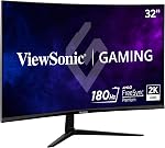 ViewSonic VX3218-PC-MHD 32 Inch Curved 1080p 1ms 180Hz Gaming Monitor with FreeSync Premium, Eye Care, HDMI and Display Port