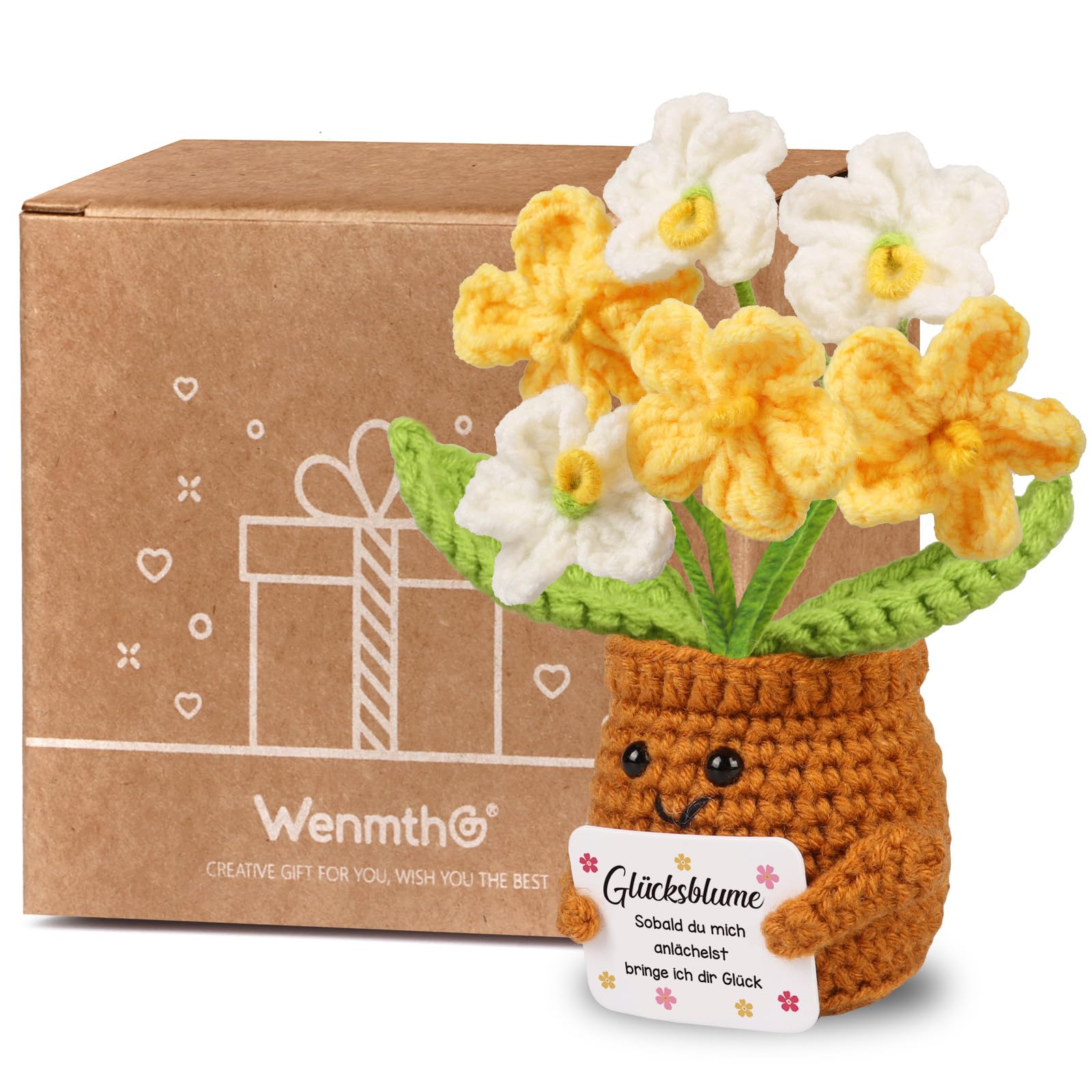 WenmthG Geschenk Glück für Frauen Männer Freunde Kollegen Famili, Motivation Anti Stress Geschenke Pocket Hug Glücksbringer Positive Kartoffel Deutsch