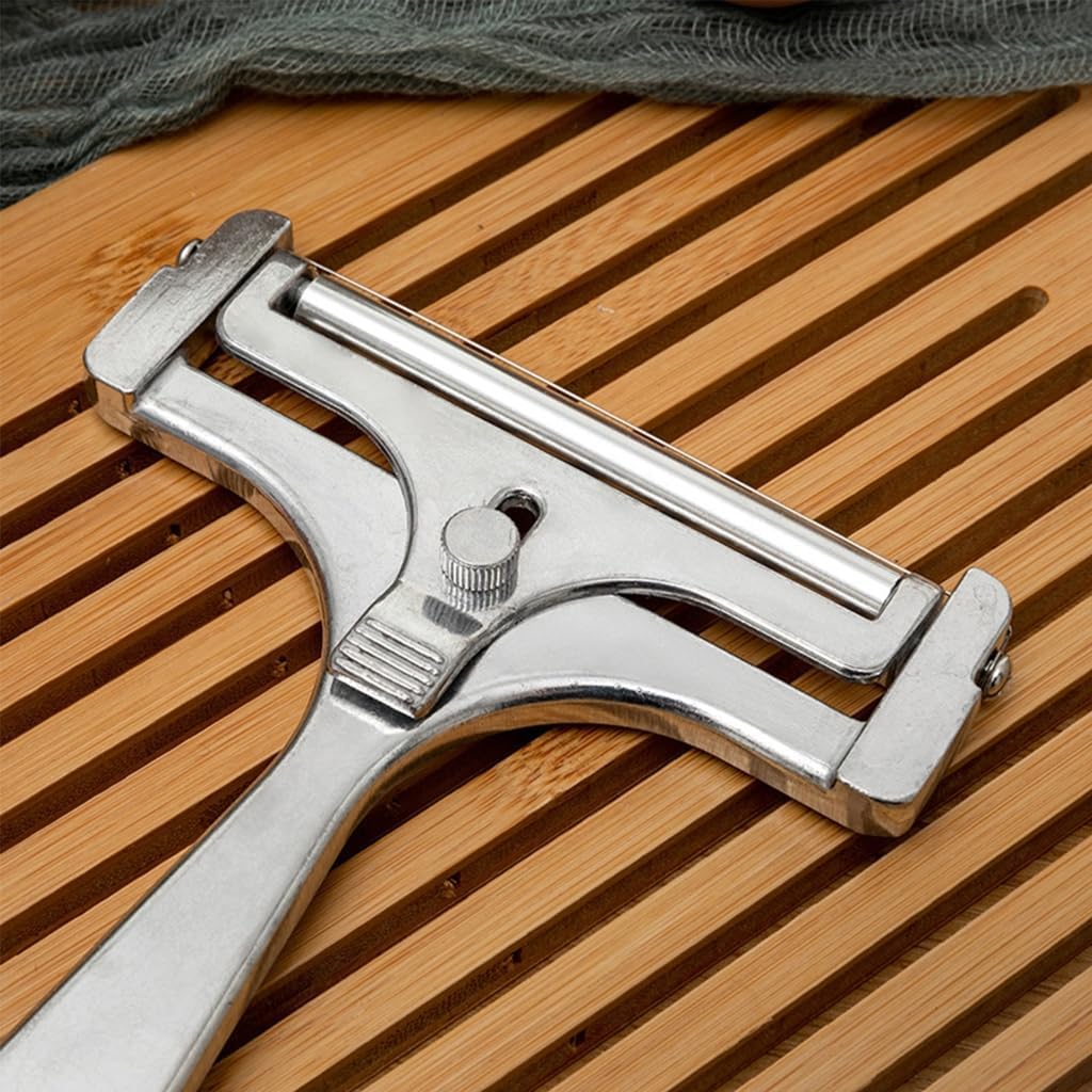 Handheld Wire Cheese Slicers with Adjustable Thickness and Soft Ergonomic Grip