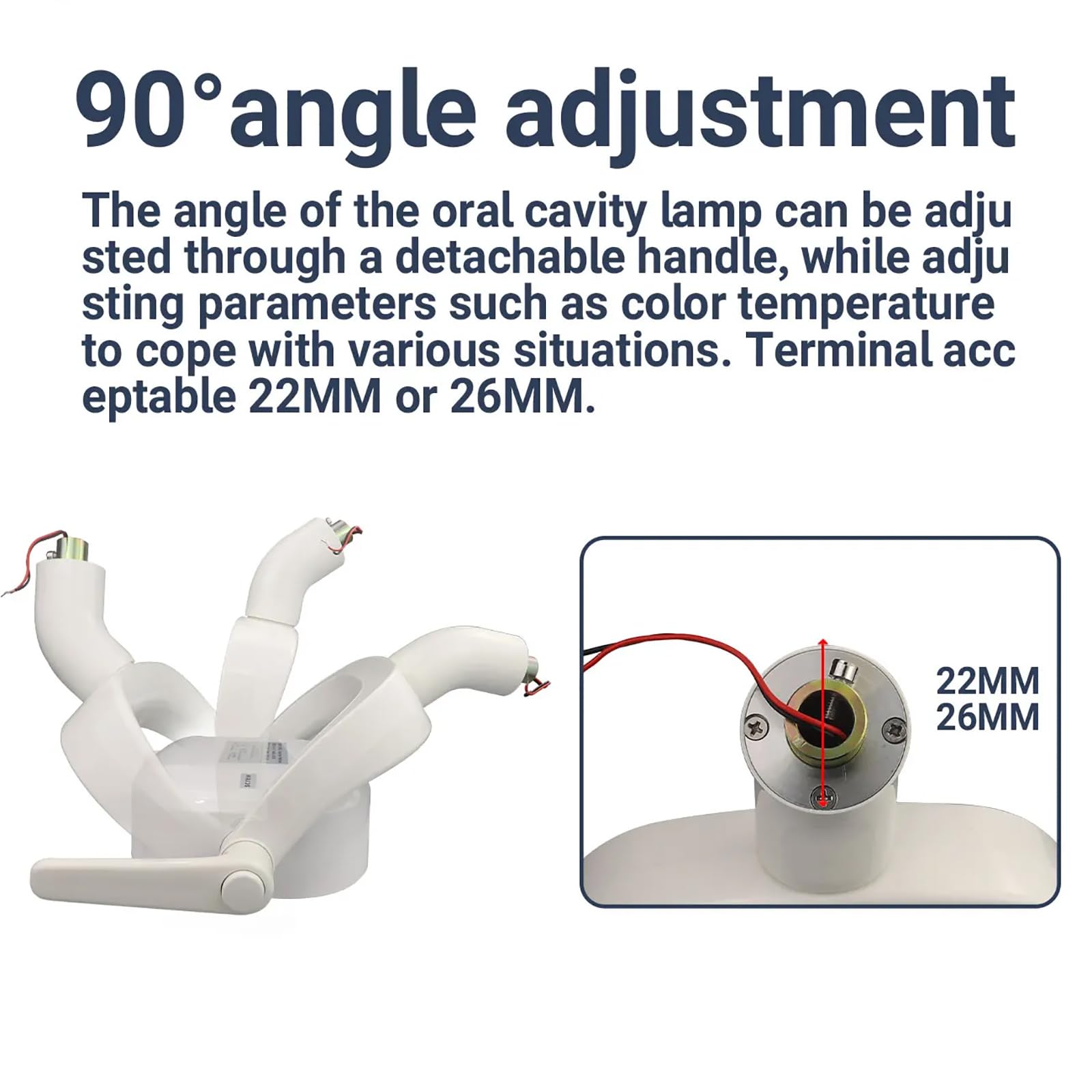 Lampada Chirurgica a LED Senza Ombre, Lampada per Visita Odontoiatrica con 6 Lampadine a LED, Luce Gialla/Bianca Commutabile E Temperatura di Colore Regolabile, Luce Soffusa, per Poltrone