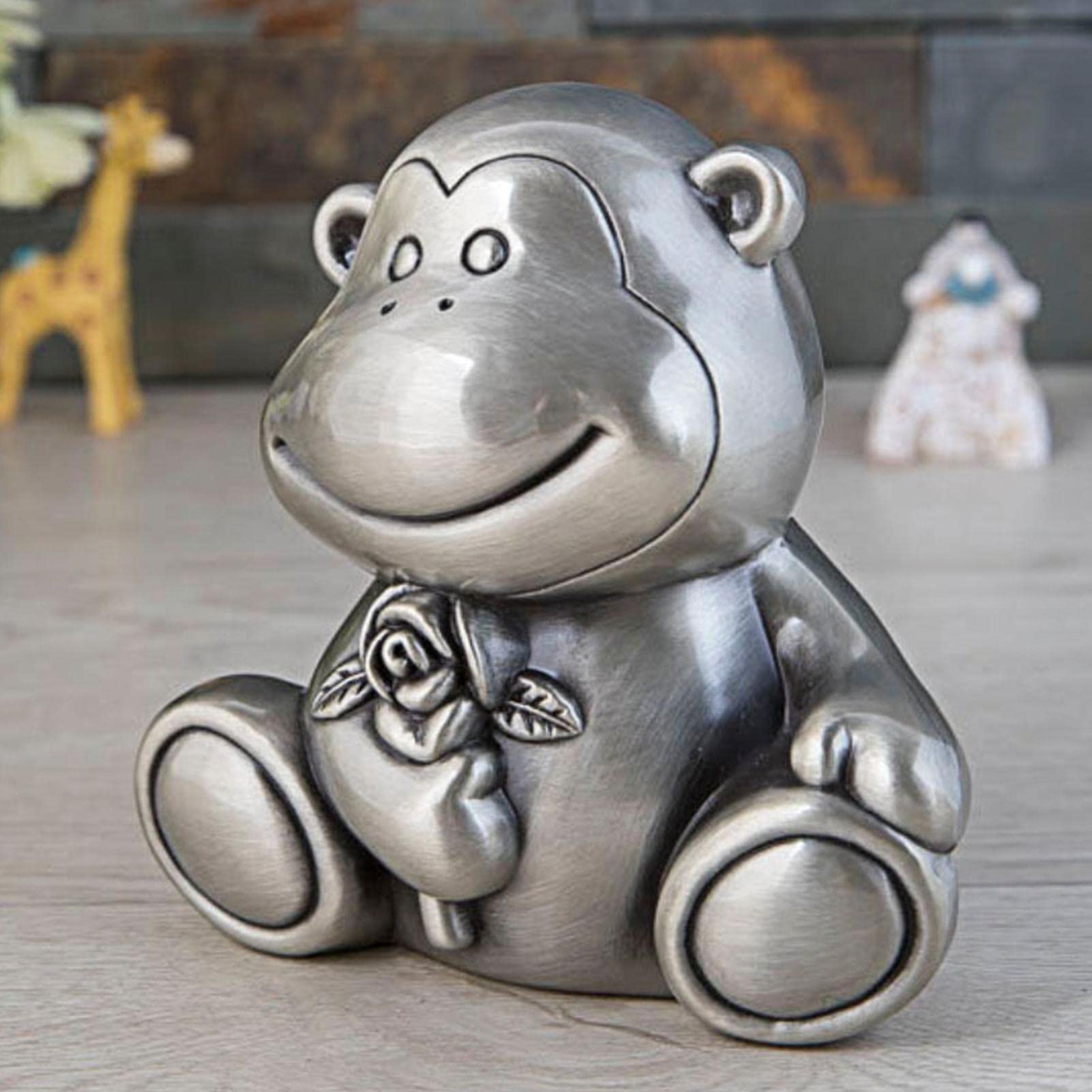 Amazon.co.jp: 猿の貯金箱, 子供のための金属製の貯金箱, ハンドメイド