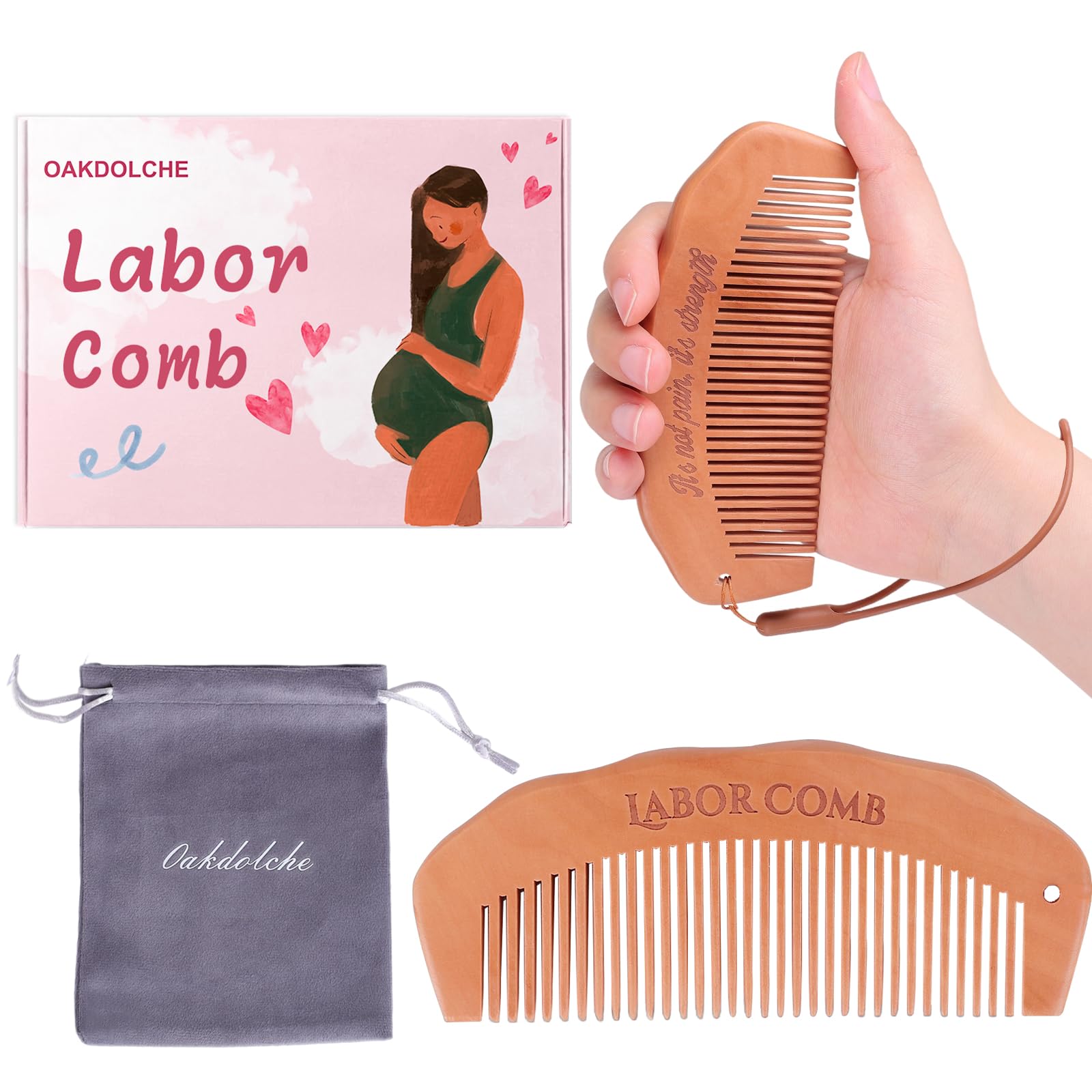 Wooden Birth Comb, Pregnancy Must Haves Labor Comb, Labor and Delivery Essentials, Thoughtful Gifts for Expectant Moms