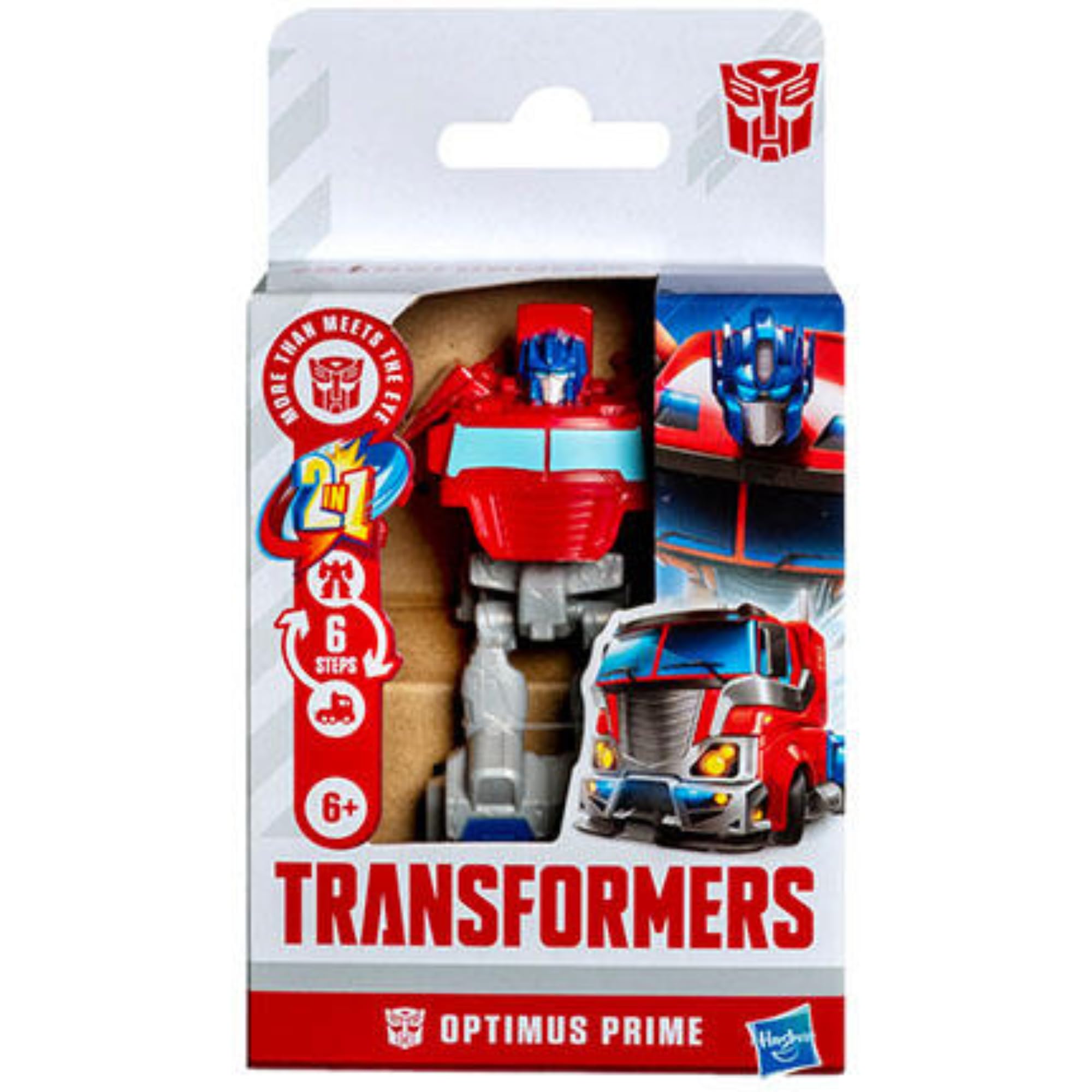 Transformers 4' 12cm, 2 in 1, 3 to 7 Step Transforming Action Figures - (Autobot Optimus Prime), Red, White, Blue, 3 cm x 2 cm x 1 cm