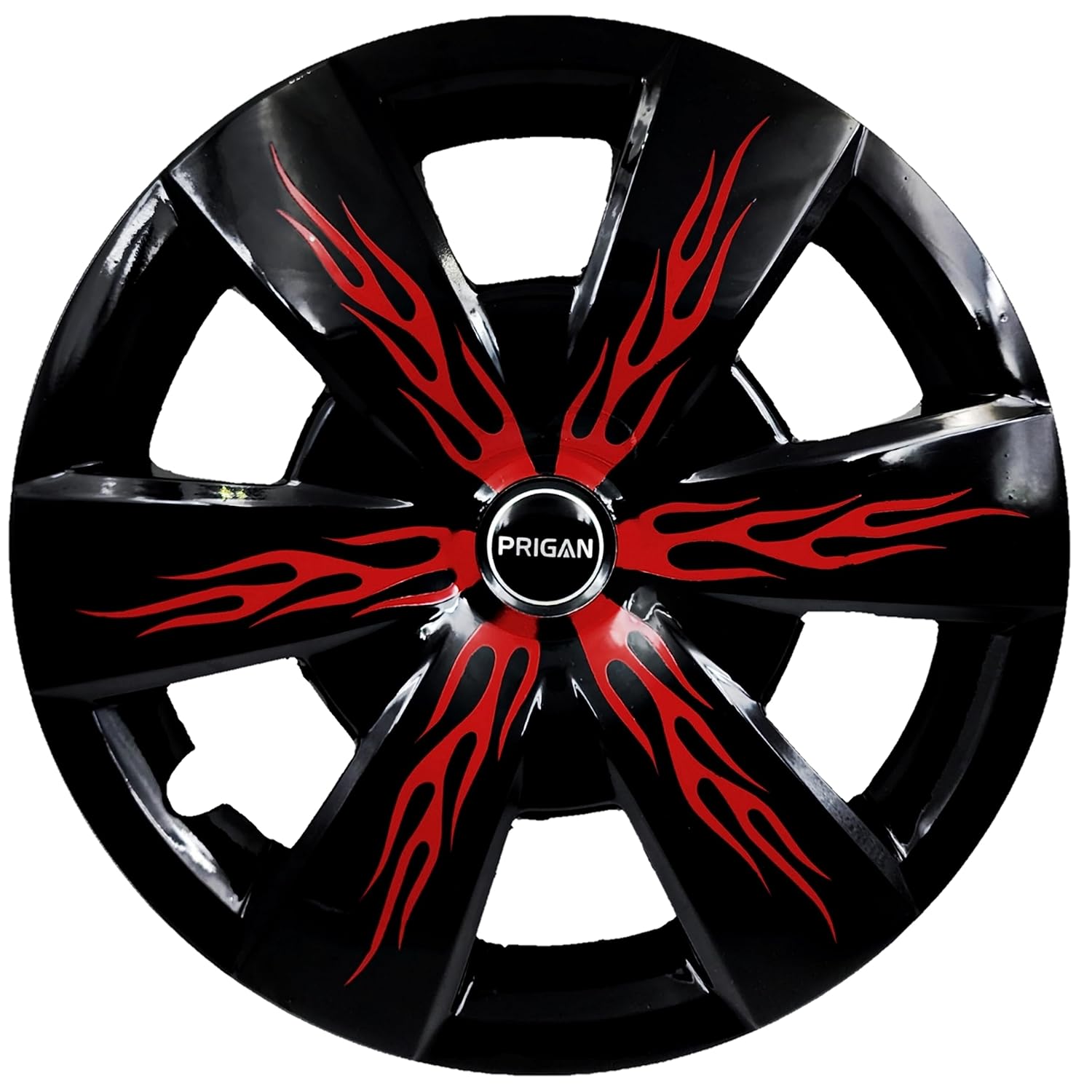 PRIGAN 15 Inch Universal Black Red Wheel Cover/Cap for All 15 Inch Cars