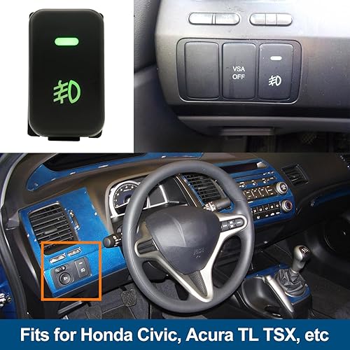 Miniatura 4 de Arnés de cableado de luz antiniebla H11 H8 para Honda Civic 2007-2012 2009-2014 A'cura TL TSX con kit de interruptor de encendidoapagado estilo OEM