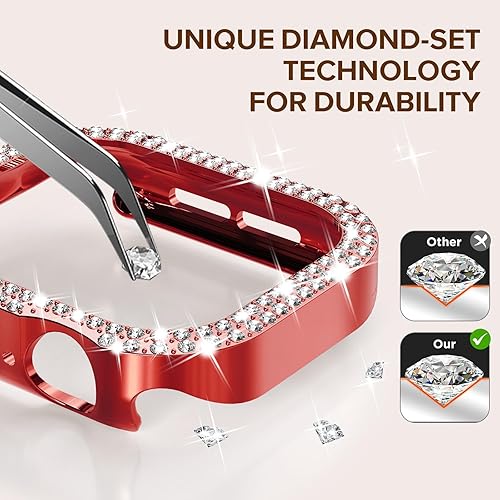 Miniatura 72 de KADES - Funda protectora brillante compatible con Apple Watch Series SE, SE 2022, 6, 5 y 4 de 44 mm, con protector de pantalla incorporado