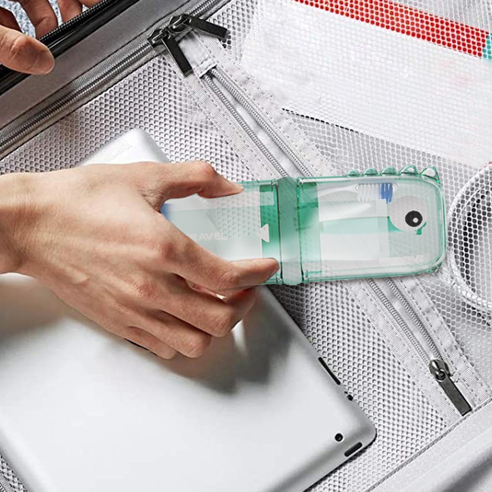 Scatola Porta Spazzolino e Dentifricio, Portatile per Campeggio e Viaggi