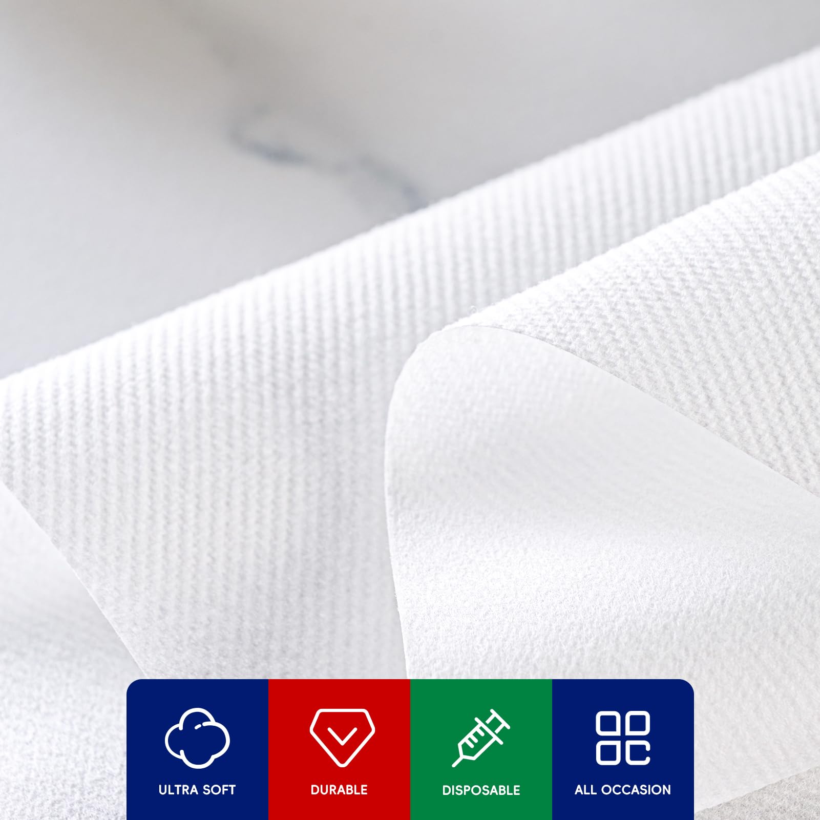 Paquete de 1000 servilletas de baño desechables para baño, servilletas blancas para invitados, toallas de papel para cocina, fiestas