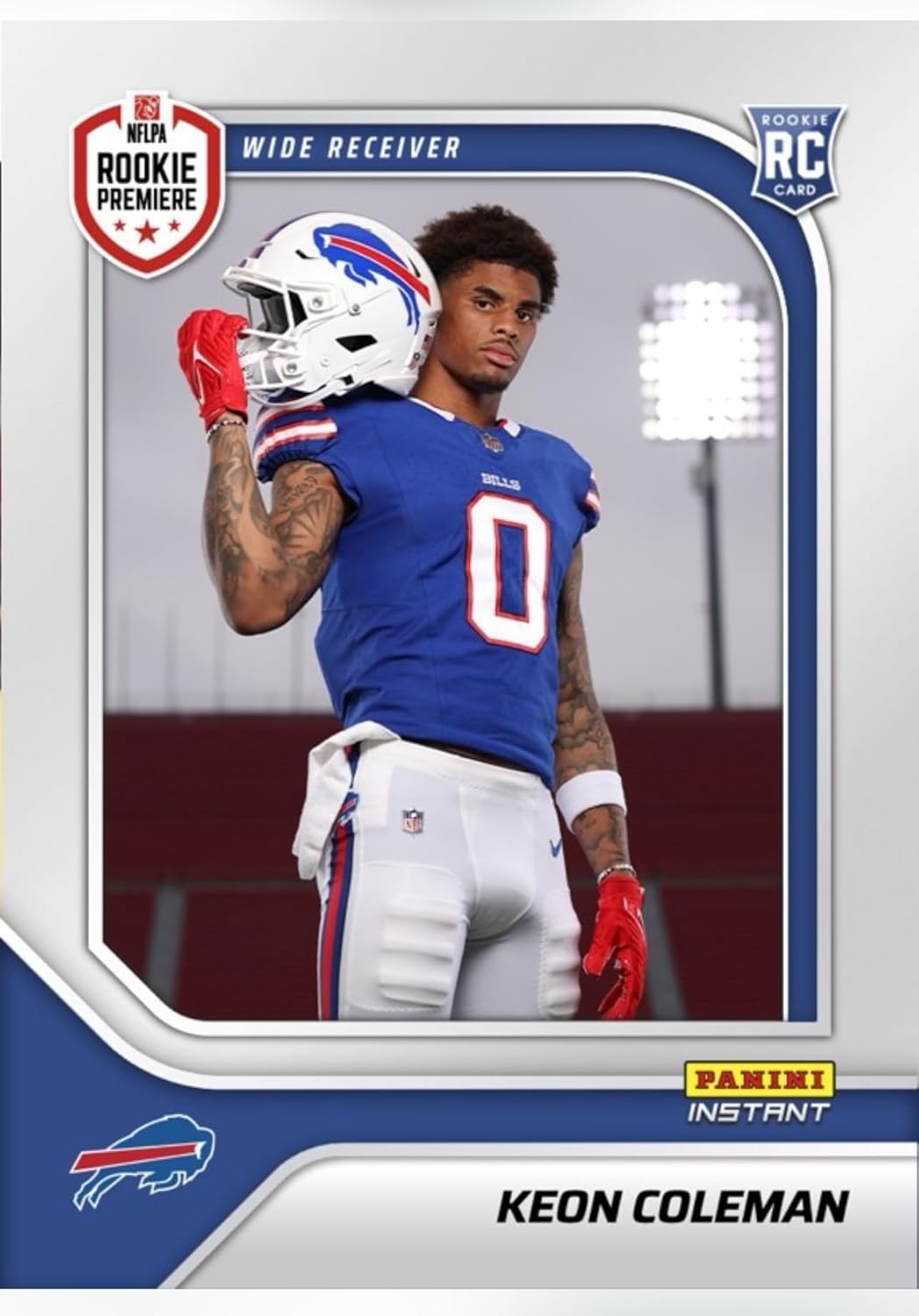 2024 Panini Instant Keon Coleman Bills RC #RPSFL-17 -Rookie Premiere RPS First Look - Football Trading Card- Buffalo - Each Card Stamped 1 of 1050 on back. Shipped in Protective Screwdown Holder!