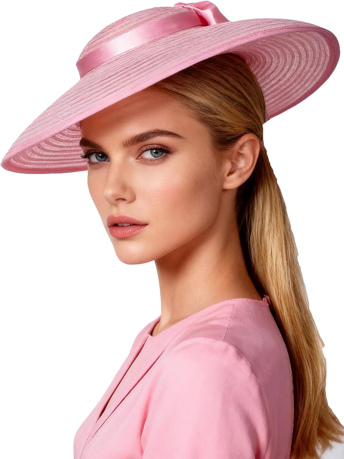 Vintage Fascinators Pillbox Hat for Women Straw Fedora Wide Brim Ladies Church Sinamay Derby Hats image 3