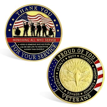 Military Veterans Challenge Coin - Soldier Squad Army Coins, Thank You for Your Service, Military Retirement Gifts for Men Women, Veterans Day Gifts