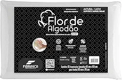 Travesseiro Nasa Alto - Flor de Algodão - Ideal p/Fronhas 50x70cm - Fibrasca, Branco