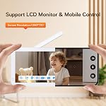 2K WiFi Baby Monitor avec 5'' 1080P Écran, Smart Baby Camera avec contrôle de l'application, 360°Auto Tracking, Motion & Son & Humidité & Détection de température, vision nocturne, longue durée de vie de la batterie,2-Way Parle