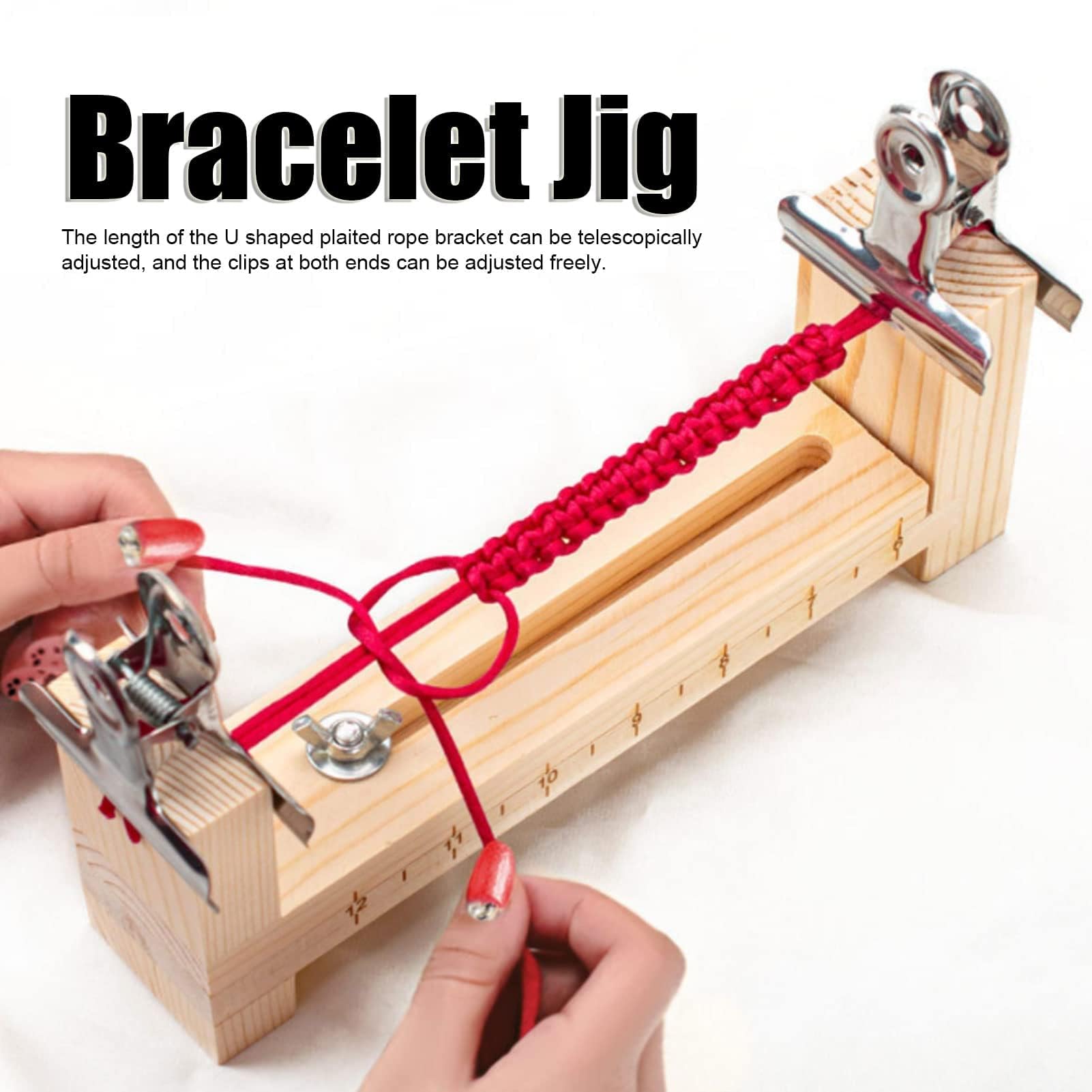 Fabbricante di braccialetti regolabile, Paracord Jig Bracelet Maker U Forma di legno Bracciale Jig Kit fai da te braccialetto maglia Jig