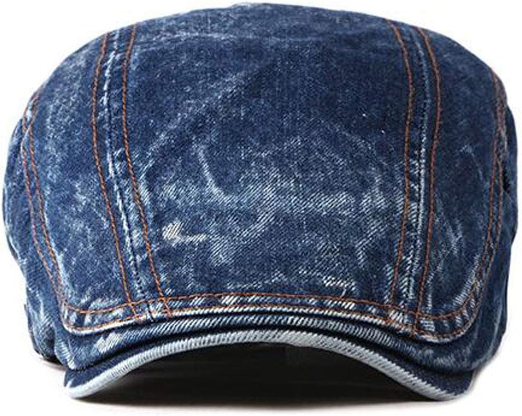 2 Pack Mens Denim Cotton Newsboy Cap Ivy Gatsby Driving Hunting Cabbie Hats - Image 4