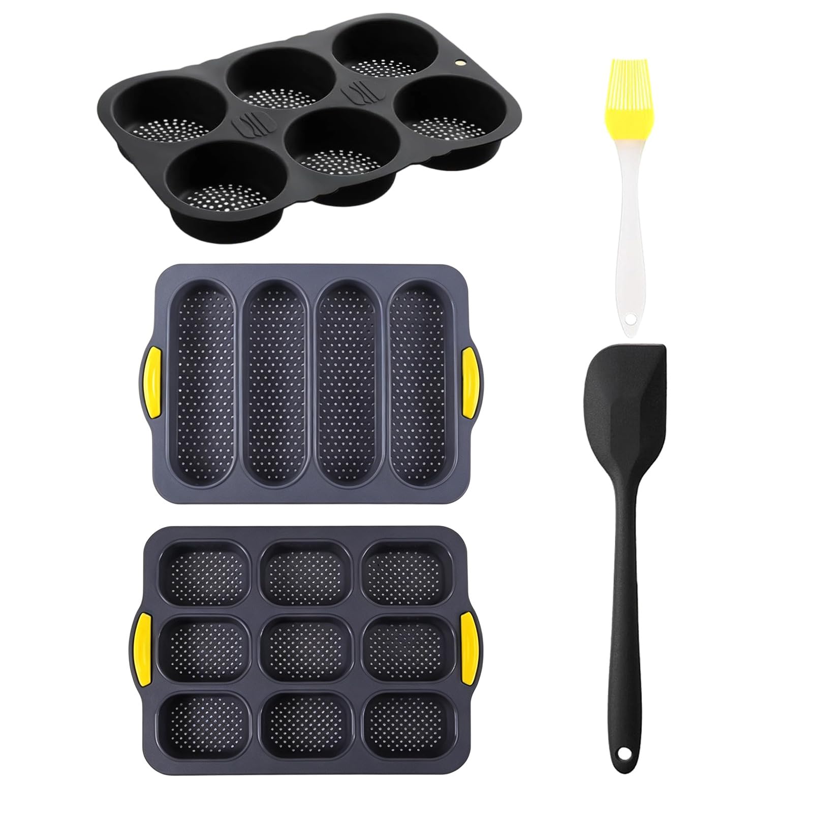 Mekalero Premium Silicone Loafs Bread Baking Pan Set with Nonstick Finishes Bread for Easy Releases and Cleaning Equipment