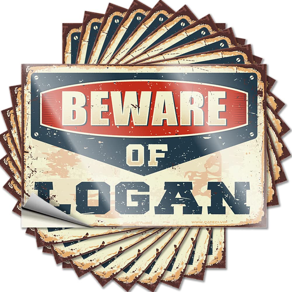 Hardhat Stickers and Decals Beware of Logan Funny Sticker 10 Pcs Funny Stickers for Cars Car Stickers for Men(6X9CM)