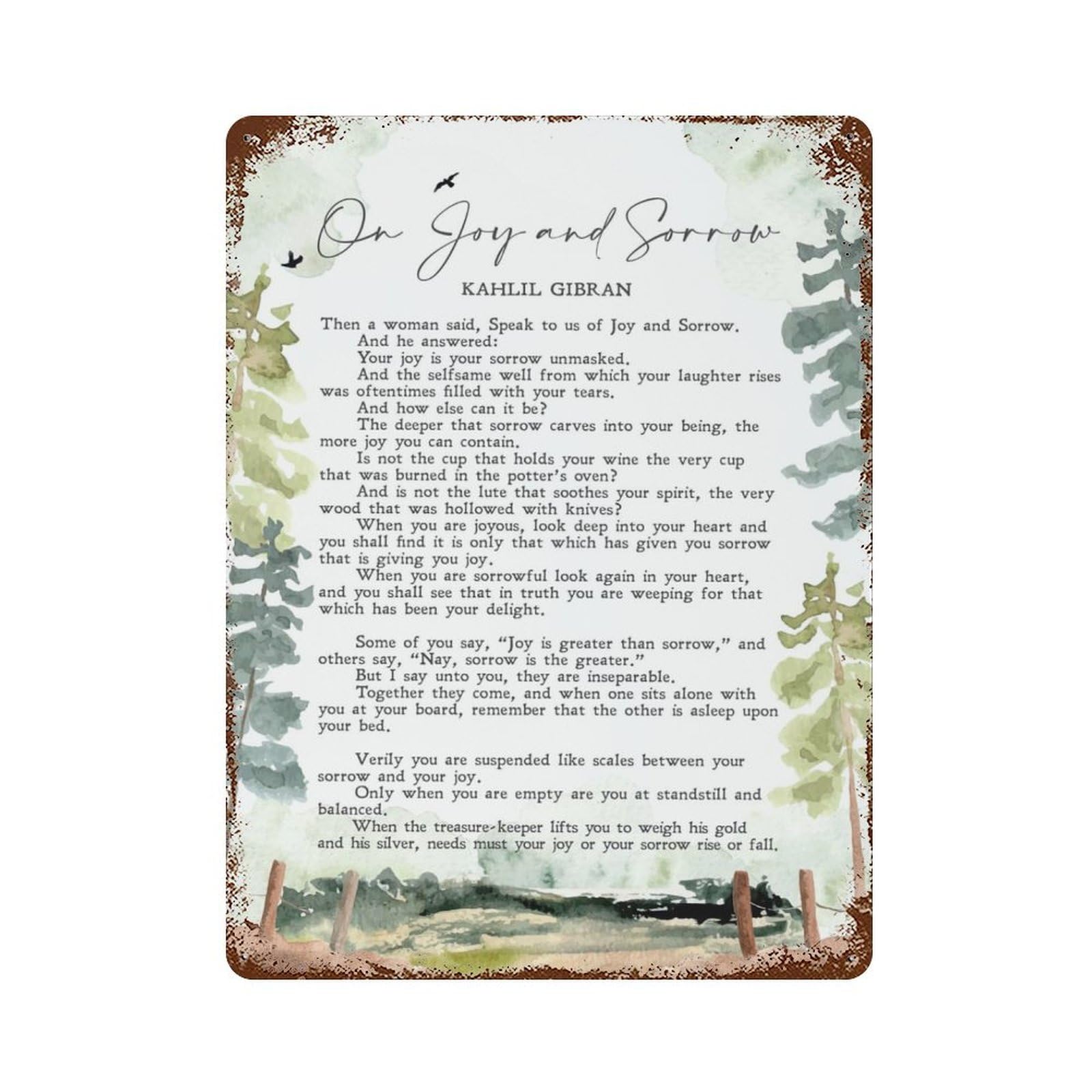 xiaoxiaoshen Quote On Joy And Sorrow Wall Decor Art Metal Tin Poster Modern Home Decor Art Home Bar Shop Decorations Vintage Sign 40x30cm