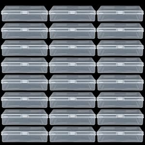 APACALI 25PCS Playing Card Case Clear Plastic Gaming Game Card Holder Organizer, Snaps Closed Clear Card Deck Box Small Hard Plastic Card Storage Box, Empty Trading Card Storage Box 3.8x2.7x0.82 Inch