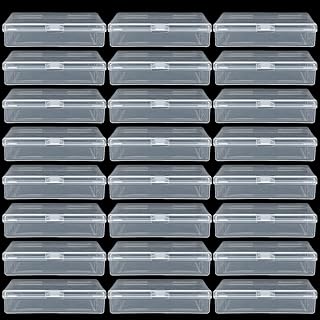 APACALI 25PCS Playing Card Case Clear Plastic Gaming Game Card Holder Organizer, Snaps Closed Clear Card Deck Box Small Hard Plastic Card Storage Box, Empty Trading Card Storage Box 3.8x2.7x0.82 Inch