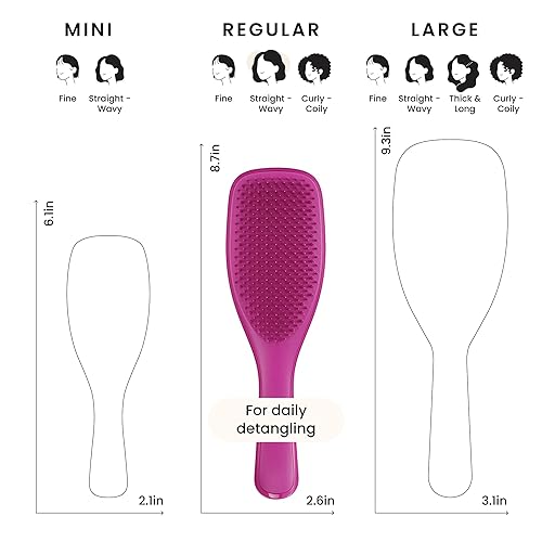 Miniatura 6 de Tangle Teezer Cepillo desenredante definitivo para cabello húmedo y seco, elimina nudos y reduce la rotura para todo tipo de cabello, frambuesa
