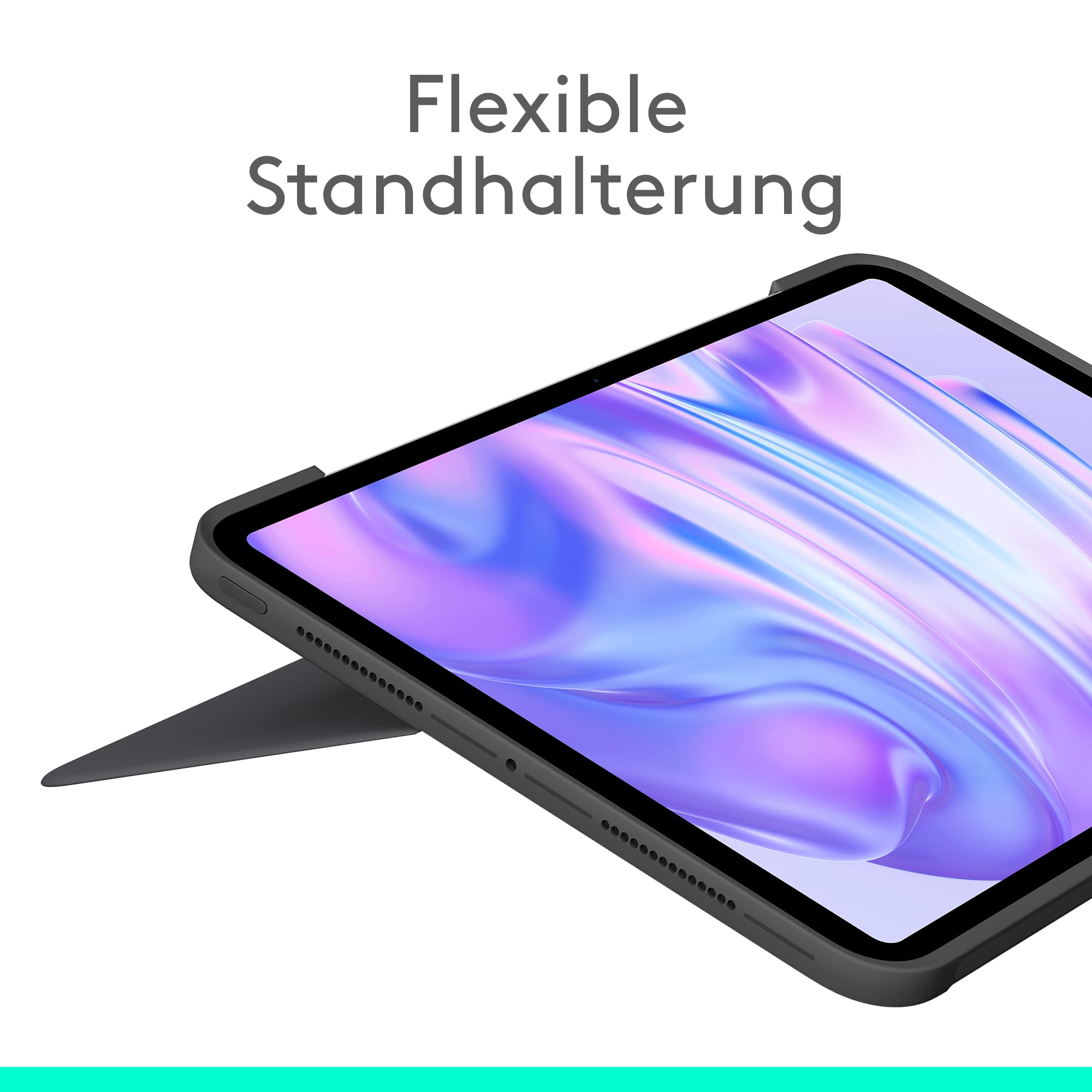 Logitech Combo Touch iPad Pro 11 Zoll (M4 und M5) (2024 und 2025) Tastatur-Case – Abnehmbare Tastatur mit Hintergrundbeleuchtung und Halterung, komfortables Tippen, Multi-Use-Modus,DEU QWERTZ- Graphit